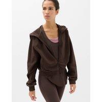 Goodmove Cotton Rich Relaxed Crop Hoodie Dark Chocolate