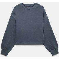 Goodmove Cotton Rich Garment Dye Boxy Sweatshirt Nightshade