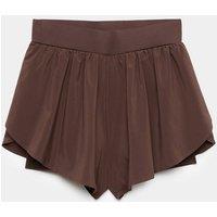 Goodmove Lightweight Mesh Layered Running Shorts Dark Chocolate