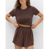 Goodmove Lightweight Mesh Layered Running Shorts Dark Chocolate