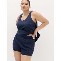 Goodmove Seersucker Double Layer Shorts Dark Navy