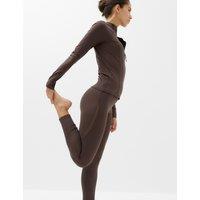 Goodmove Waist Sculpt Mesh Panel 7/8 Leggings Dark Chocolate