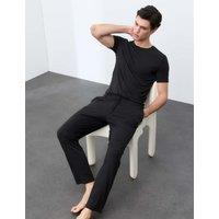 Autograph Supima Cotton Modal Loungewear Set Black
