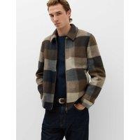 M&S Checked Jacket Brown Mix