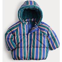 M&S Midweight Padded Striped Coat (0-5 Yrs) Green Mix
