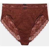 M&S 2 Pack Ida Lace High Waisted High Leg Knickers Russet