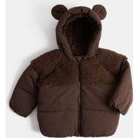 M&S Stormwear Midweight Padded Coat Chocolate