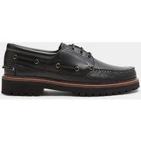 M&S Chunky Sole Leather Deck Shoes Black