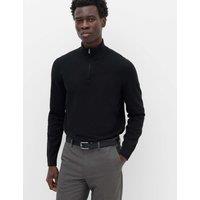 M&S Air-Yarn Half Zip Jumper Black