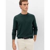 M&S Air Yarn Crew Neck Jumper Dark Evergreen