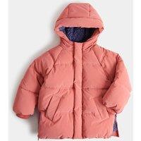 M&S Borg Lined Padded Coat (2-8 Yrs) Orange