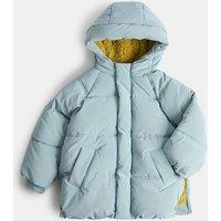 M&S Borg Lined Padded Coat (2-8 Yrs) Blue