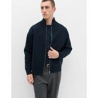 M&S Relaxed Fit Zip Through Funnel Neck Jacket Navy