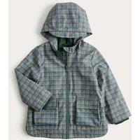 M&S Lightweight Hooded Checked Fisherman Jacket (2-8 Yrs) Petrol Green