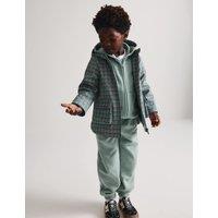 M&S Lightweight Hooded Checked Fisherman Jacket (2-8 Yrs) Petrol Green