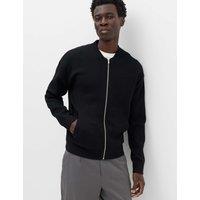 M&S Air Yarn Knitted Bomber Jacket Black