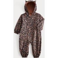 M&S Leopard Print Puddlesuit (6 Mths - 3 Yrs) Brown