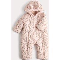 M&S Ditsy Floral Quilted Snowsuit (0-3 Yrs) Pink Mix