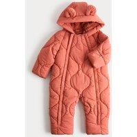 M&S Quilted Hooded Snowsuit (0-3 Yrs) Orange