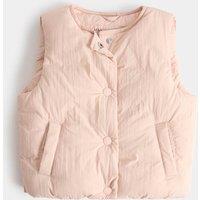 M&S Plain Round Neck Padded Gilet (0-5 Yrs) Pink