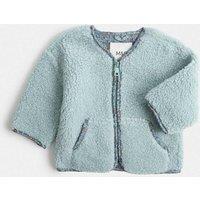 M&S Borg Floral Trim Jacket (0-5 Yrs) Green Mix