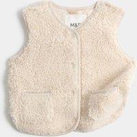 M&S Borg Gilet (0-5 Yrs) Cream