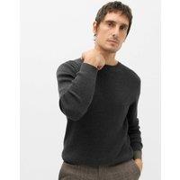 M&S Cotton Blend Crew Neck Smart Jumper Charcoal Mix