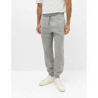 M&S Cotton Rich Brushback Cuffed Joggers Grey Marl