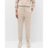 M&S Cotton Rich Brushback Cuffed Joggers Taupe
