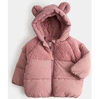 M&S Midweight Padded Panelled Coat (0-5 Yrs) Pink