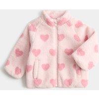 M&S Heart Borg Jacket (0-5 Yrs) Pink