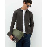 M&S Cotton Blend Milano Knit Overshirt Dark Charcoal
