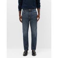 M&S Tapered Fit Authentic Cross Hatch Stretch Jeans Dusty Blue