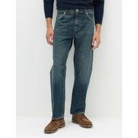 M&S Straight Fit Pure Cotton Heavyweight Jeans Smokey Blue