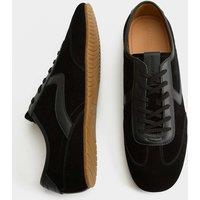 Autograph Low Profile Leather Lace Up Trainers Black