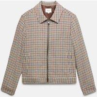 M&S Wool Blend Houndstooth Short Jacket Brown Mix