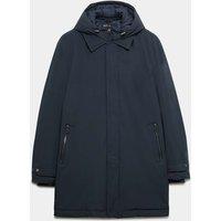 Autograph Wadded Hybrid Mac With Removable Hood Dark Navy