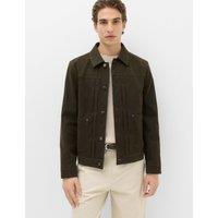 M&S Faux Suede Utility Jacket Khaki