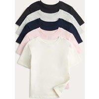 M&S 5 Pack Pure Cotton T-Shirts (2-8 Yrs) Multi