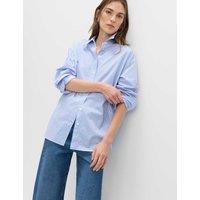 M&S Pure Cotton Striped Oversized Shirt Blue Mix