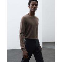 Autograph Pure Extra Fine Merino Wool Crew Neck Jumper Dark Mole