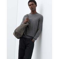 Autograph Pure Extra Fine Merino Wool Crew Neck Jumper Medium Grey