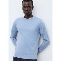 Autograph Pure Extra Fine Merino Wool Crew Neck Jumper Dusty Blue