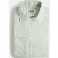 JAEGER Regular Fit Luxury Linen Cotton Shirt Sage
