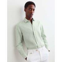 JAEGER Regular Fit Luxury Linen Cotton Shirt Sage