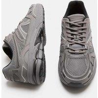 M&S Lifestyle Mesh Mix Lace up Trainers Dark Grey Mix