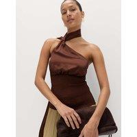 M&S Scarf Neck Detail Top Conker