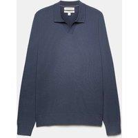 Autograph Pure Extra Fine Merino Wool Knitted Polo Shirt Nightshade