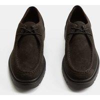 M&S Suede Chunky Sole Apron Shoes Dark Brown