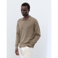 Autograph Pure Extra Fine Merino Wool Knitted Polo Shirt Sable